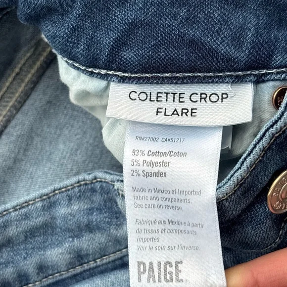 PAIGE Colette Crop Flare Jeans Size 26 - Picture 4 of 14